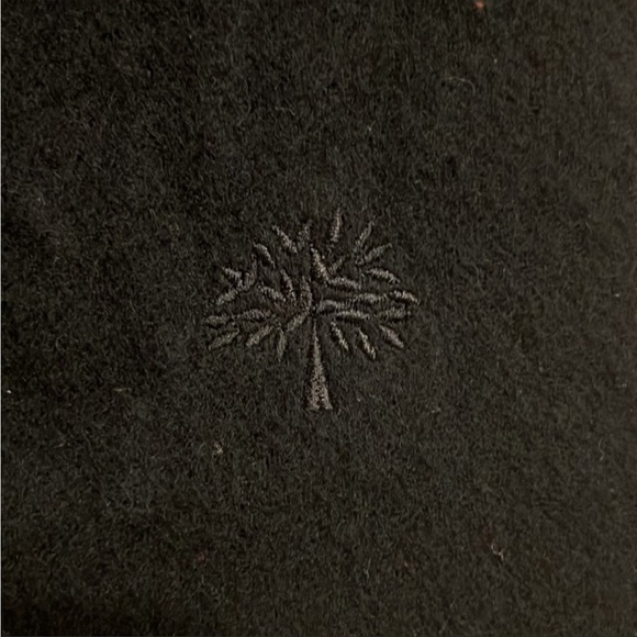 Mulberry England Embroidered Logo Lambswool Black Scarf - Picture 4 of 6